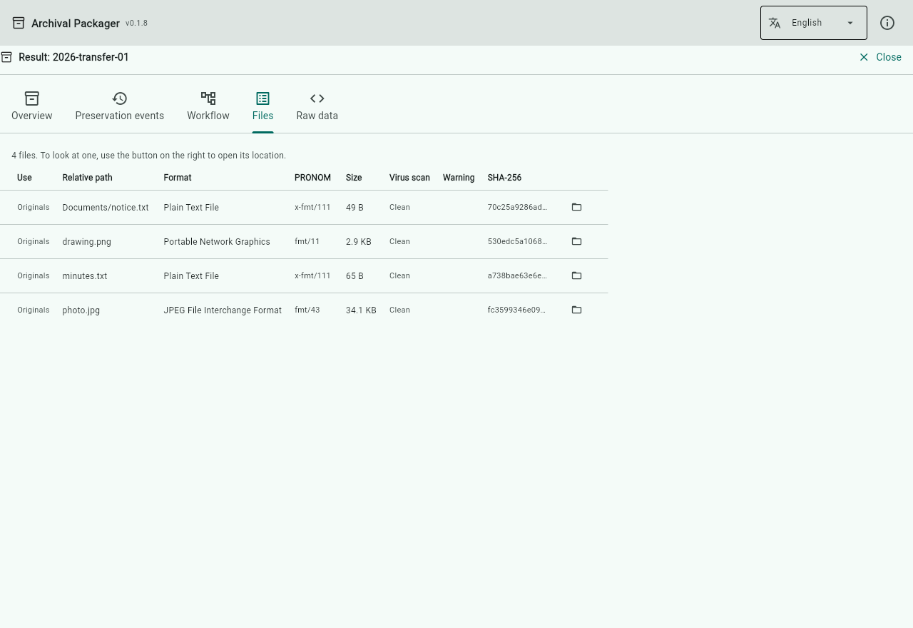 The Files tab